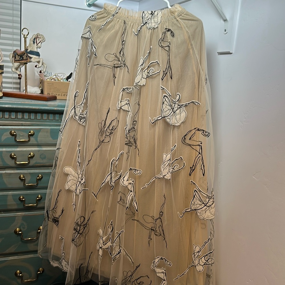 Anthropologie ballerina tulle maxi skirt